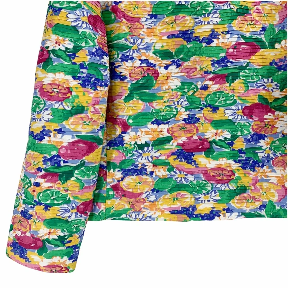 Vintage Margaret Smith Bright and Bold Floral Blazer, Made in the USA - Picture 8 of 12